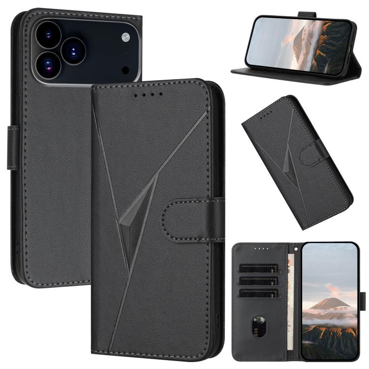 Triangle Pattern Buckle Clasp Leather Phone Case, For iPhone 17e / 16e, For iPhone 17 Pro Max, For iPhone 17 Pro, For iPhone 17, For iPhone Air, For iPhone 16 Pro Max, For iPhone 16 Pro, For iPhone 16 Plus, For iPhone 16, For iPhone 15 Pro Max         ...