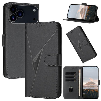 Triangle Pattern Buckle Clasp Leather Phone Case, For iPhone 17e / 16e, For iPhone 17 Pro Max, For iPhone 17 Pro, For iPhone 17, For iPhone Air, For iPhone 16 Pro Max, For iPhone 16 Pro, For iPhone 16 Plus, For iPhone 16, For iPhone 15 Pro Max         ...