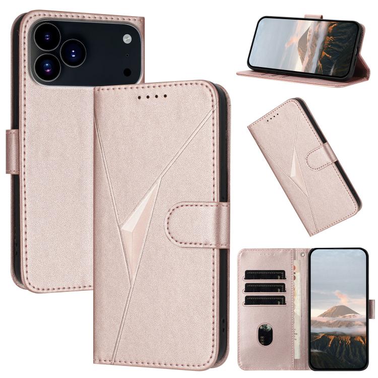 Triangle Pattern Buckle Clasp Leather Phone Case, For iPhone 17e / 16e, For iPhone 17 Pro Max, For iPhone 17 Pro, For iPhone 17, For iPhone Air, For iPhone 16 Pro Max, For iPhone 16 Pro, For iPhone 16 Plus, For iPhone 16, For iPhone 15 Pro Max         ...