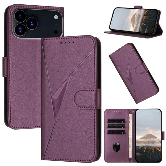 Triangle Pattern Buckle Clasp Leather Phone Case, For iPhone 18 Pro / 17 Pro, For iPhone 18 Pro Max / 17 Pro Max, For iPhone 17e / 16e, For iPhone 17, For iPhone Air, For iPhone 16 Pro Max, For iPhone 16 Pro, For iPhone 16 Plus, For iPhone 16