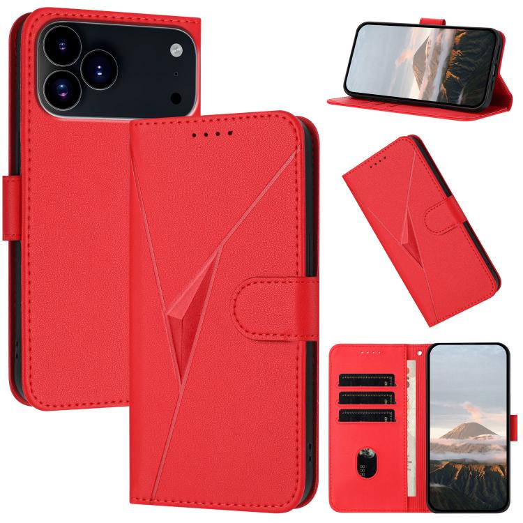 Triangle Pattern Buckle Clasp Leather Phone Case, For iPhone 17e / 16e, For iPhone 17 Pro Max, For iPhone 17 Pro, For iPhone 17, For iPhone Air, For iPhone 16 Pro Max, For iPhone 16 Pro, For iPhone 16 Plus, For iPhone 16, For iPhone 15 Pro Max         ...