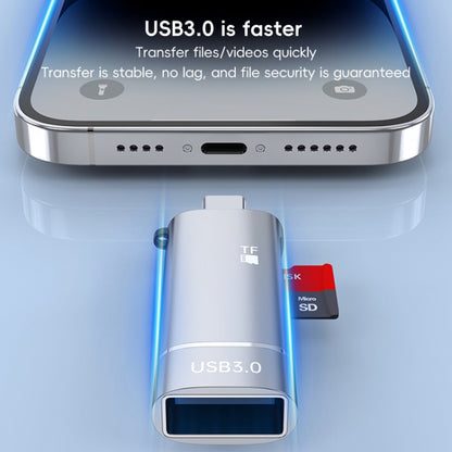 2 in 1 Type-C to USB and TF Card Reader Adapter, Type-C to USB and TF Card