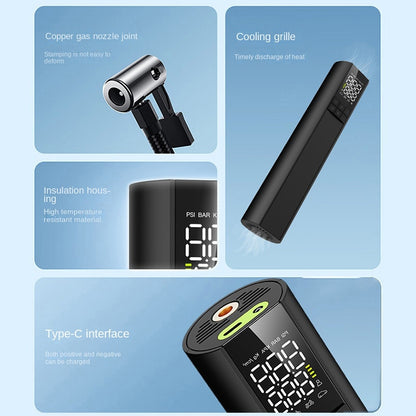 T6 Pompe à air électrique intelligente portable sans fil avec écran numérique pour voiture, T6