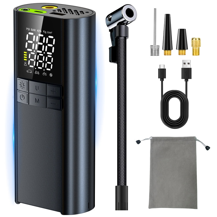 T8 Compresseur d'air électrique portable intelligent sans fil avec affichage numérique pour voiture, T8