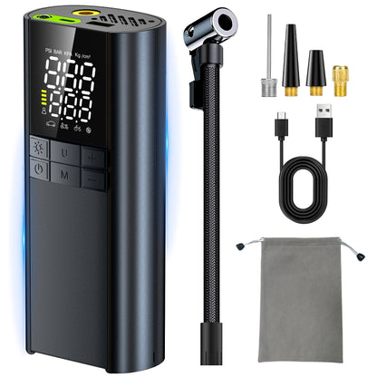 T8 Compresseur d'air électrique portable intelligent sans fil avec affichage numérique pour voiture, T8
