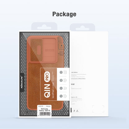 NILLKIN QIN Series Pro Sliding Camera Cover Design Leather Phone Case, For Samsung Galaxy S24 FE 5G