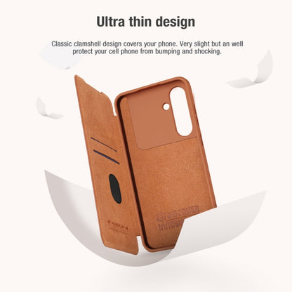 NILLKIN QIN Series Pro Sliding Camera Cover Design Leather Phone Case, For Samsung Galaxy S24 FE 5G