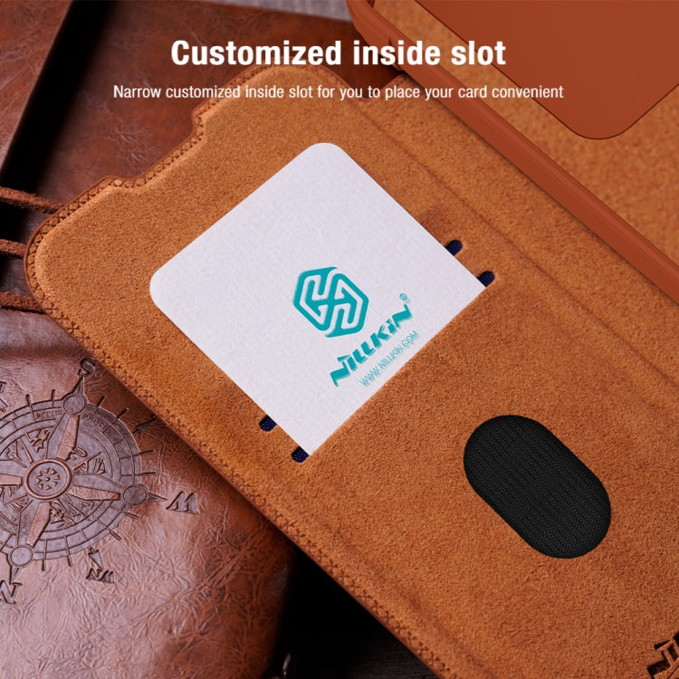 NILLKIN QIN Series Pro Sliding Camera Cover Design Leather Phone Case, For Samsung Galaxy S24 FE 5G