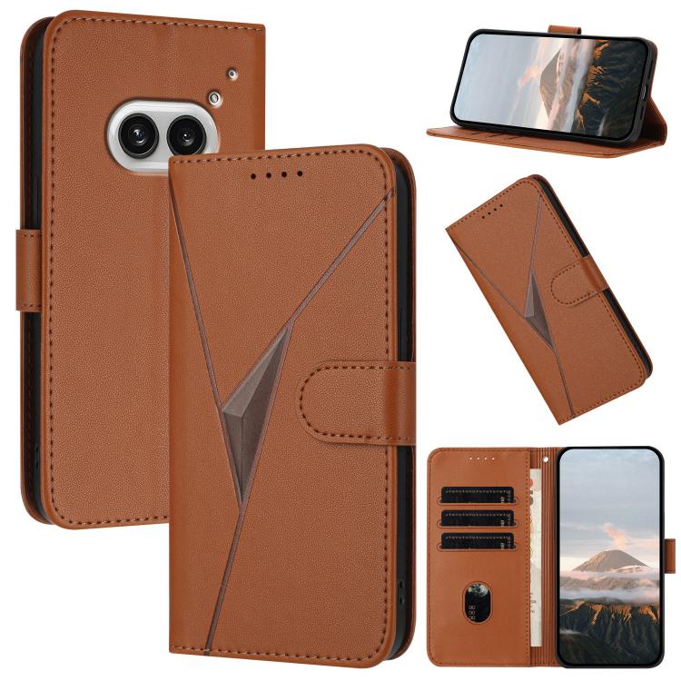 Triangle Pattern Buckle Clasp Leather Phone Case, For Nothing Phone 4a Pro, For Nothing Phone 4a, For Nothing Phone 3a, For Nothing Phone 3a Pro, For Nothing Phone 2a, For Nothing Phone 2, For Nothing Phone 1