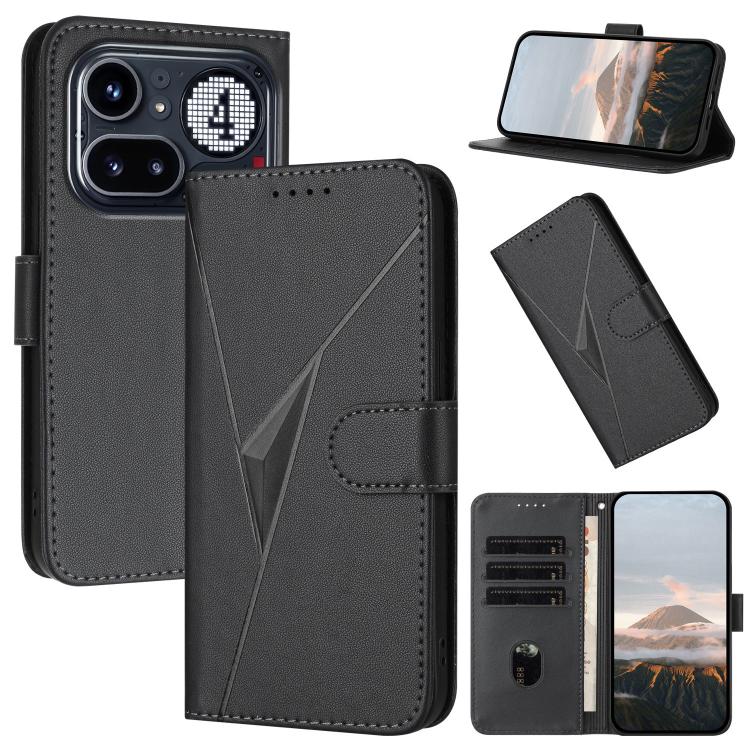Triangle Pattern Buckle Clasp Leather Phone Case, For Nothing Phone 4a Pro, For Nothing Phone 4a, For Nothing Phone 3a, For Nothing Phone 3a Pro, For Nothing Phone 2a, For Nothing Phone 2, For Nothing Phone 1