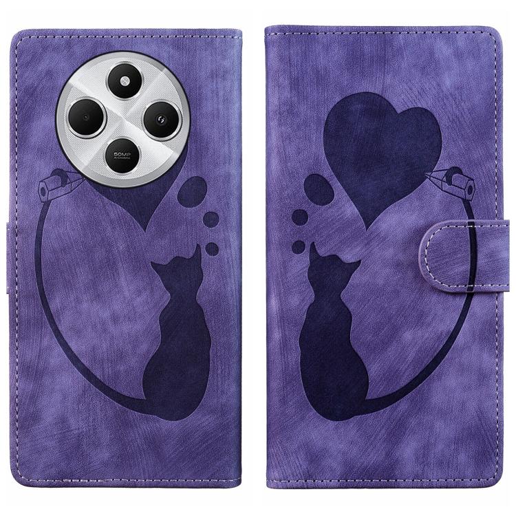Pen Heart Cat Embossed Leather Phone Case, For Xiaomi 17T Pro 5G, For Xiaomi 17T 5G, For Xiaomi 15T Pro 5G, For Xiaomi 15T 5G, For Xiaomi Poco C75, For Xiaomi 14T Pro, For Xiaomi 14T
