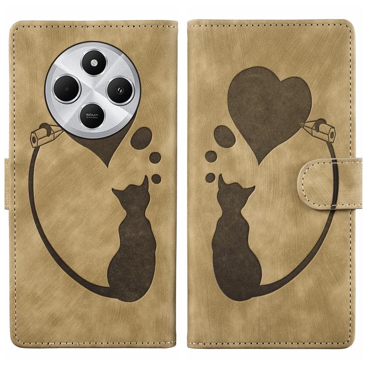Pen Heart Cat Embossed Leather Phone Case, For Xiaomi 17T Pro 5G, For Xiaomi 17T 5G, For Xiaomi 15T Pro 5G, For Xiaomi 15T 5G, For Xiaomi Poco C75, For Xiaomi 14T Pro, For Xiaomi 14T