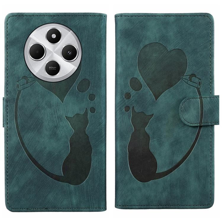 Pen Heart Cat Embossed Leather Phone Case, For Xiaomi 17T Pro 5G, For Xiaomi 17T 5G, For Xiaomi 15T Pro 5G, For Xiaomi 15T 5G, For Xiaomi Poco C75, For Xiaomi 14T Pro, For Xiaomi 14T