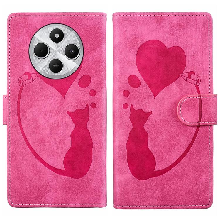 Pen Heart Cat Embossed Leather Phone Case, For Xiaomi 17T Pro 5G, For Xiaomi 17T 5G, For Xiaomi 15T Pro 5G, For Xiaomi 15T 5G, For Xiaomi Poco C75, For Xiaomi 14T Pro, For Xiaomi 14T