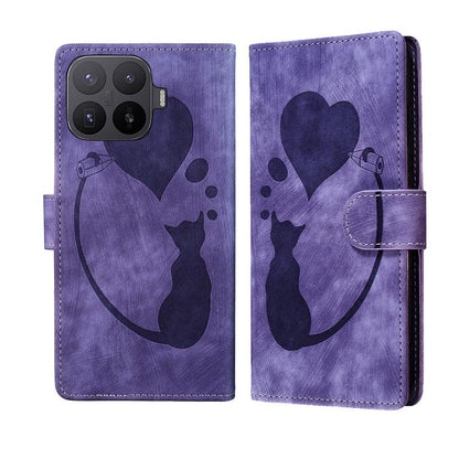Pen Heart Cat Embossed Leather Phone Case, For Xiaomi 17T Pro 5G, For Xiaomi 17T 5G, For Xiaomi 15T Pro 5G, For Xiaomi 15T 5G, For Xiaomi Poco C75, For Xiaomi 14T Pro, For Xiaomi 14T