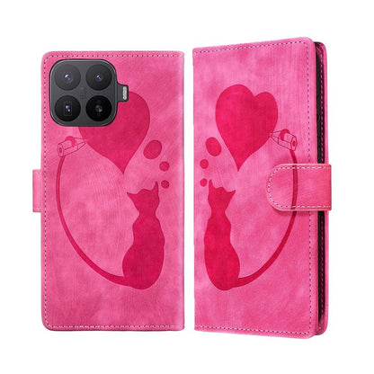Pen Heart Cat Embossed Leather Phone Case, For Xiaomi 17T Pro 5G, For Xiaomi 17T 5G, For Xiaomi 15T Pro 5G, For Xiaomi 15T 5G, For Xiaomi Poco C75, For Xiaomi 14T Pro, For Xiaomi 14T
