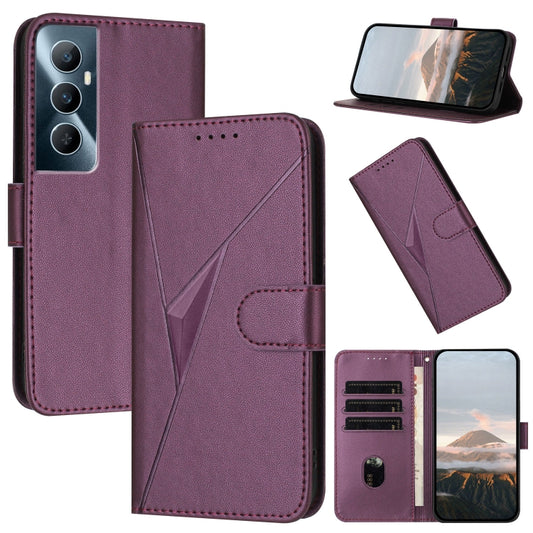 Triangle Pattern Buckle Clasp Leather Phone Case, For Realme C65, For Realme C55, For Realme 10 Pro, For Realme 10 Pro+, For Realme 10 4G, For Realme C33, For Realme C30, For Realme 9 Pro+, For Realme C20 / C11 2021 / C21, For Realme 8