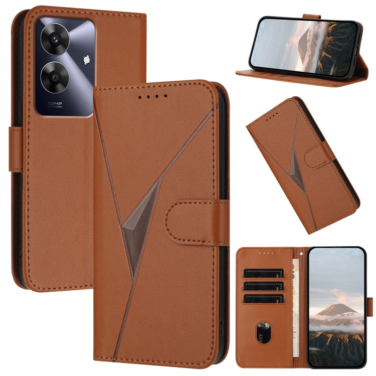 Triangle Pattern Buckle Clasp Leather Phone Case, For Realme C71 India, For Realme 15 5G /  15 Pro 5G, For Realme GT 7 India, For Realme 14 / P3 5G Global, For Realme P3 Ultra 5G, For Realme P3 Pro, For Realme 14 Pro+, For Realme 14 Pro                ...