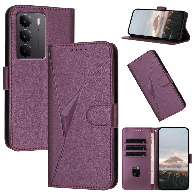 Triangle Pattern Buckle Clasp Leather Phone Case, For Realme C71 India, For Realme 15 5G /  15 Pro 5G, For Realme GT 7 India, For Realme 14 / P3 5G Global, For Realme P3 Ultra 5G, For Realme P3 Pro, For Realme 14 Pro+, For Realme 14 Pro                ...