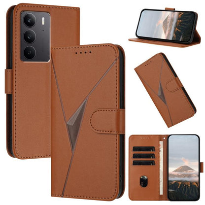 Triangle Pattern Buckle Clasp Leather Phone Case, For Realme C71 India, For Realme 15 5G /  15 Pro 5G, For Realme GT 7 India, For Realme 14 / P3 5G Global, For Realme P3 Ultra 5G, For Realme P3 Pro, For Realme 14 Pro+, For Realme 14 Pro                ...