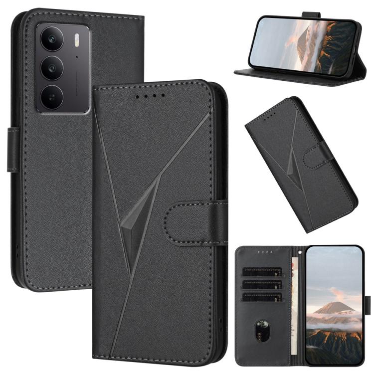 Triangle Pattern Buckle Clasp Leather Phone Case, For Realme C71 India, For Realme 15 5G /  15 Pro 5G, For Realme GT 7 India, For Realme 14 / P3 5G Global, For Realme P3 Ultra 5G, For Realme P3 Pro, For Realme 14 Pro+, For Realme 14 Pro                ...