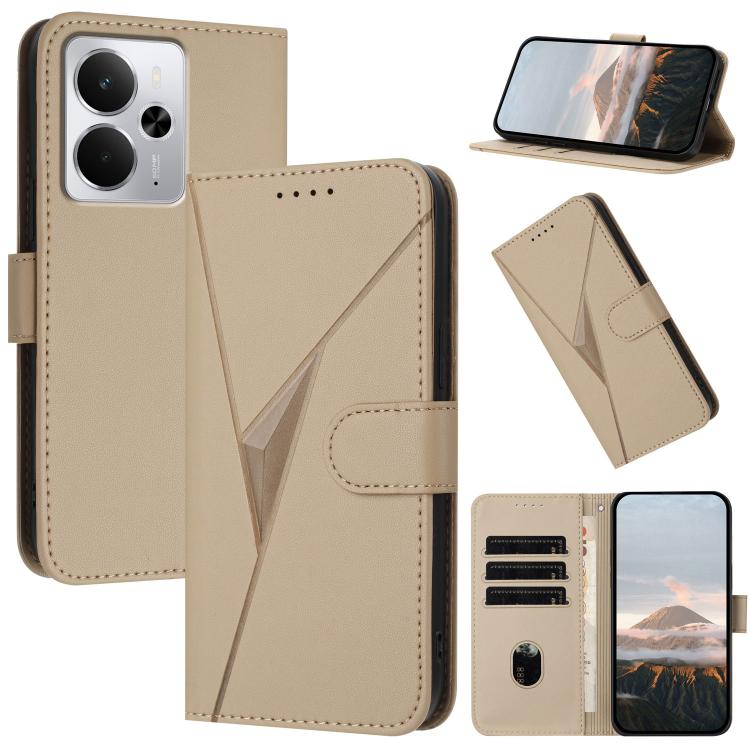 Triangle Pattern Buckle Clasp Leather Phone Case, For Realme C71 India, For Realme 15 5G /  15 Pro 5G, For Realme GT 7 India, For Realme 14 / P3 5G Global, For Realme P3 Ultra 5G, For Realme P3 Pro, For Realme 14 Pro+, For Realme 14 Pro                ...