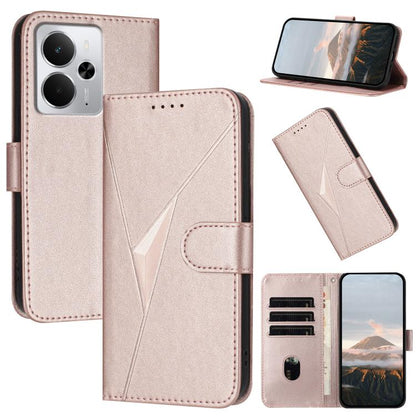 Triangle Pattern Buckle Clasp Leather Phone Case, For Realme C71 India, For Realme 15 5G /  15 Pro 5G, For Realme GT 7 India, For Realme 14 / P3 5G Global, For Realme P3 Ultra 5G, For Realme P3 Pro, For Realme 14 Pro+, For Realme 14 Pro                ...