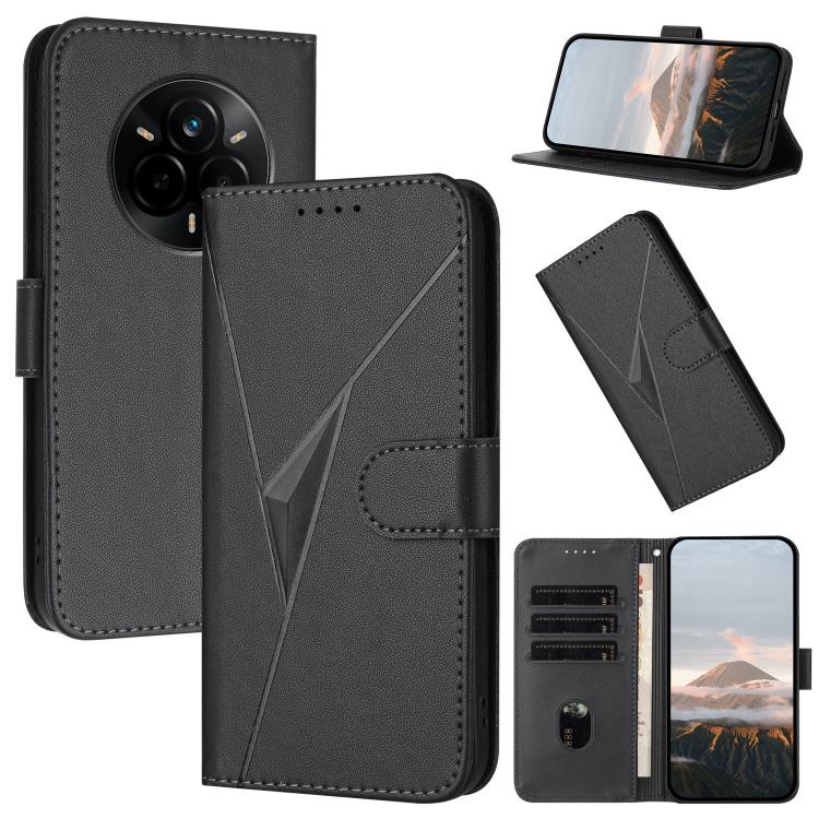 Triangle Pattern Buckle Clasp Leather Phone Case, For Realme C71 India, For Realme 15 5G /  15 Pro 5G, For Realme GT 7 India, For Realme 14 / P3 5G Global, For Realme P3 Ultra 5G, For Realme P3 Pro, For Realme 14 Pro+, For Realme 14 Pro                ...