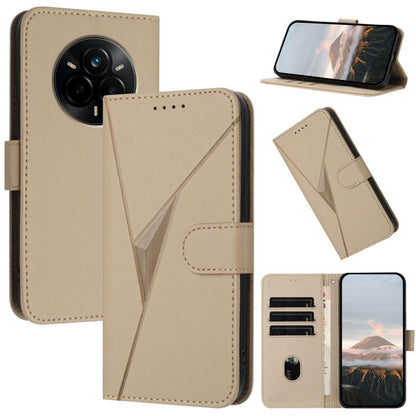 Triangle Pattern Buckle Clasp Leather Phone Case, For Realme C71 India, For Realme 15 5G /  15 Pro 5G, For Realme GT 7 India, For Realme 14 / P3 5G Global, For Realme P3 Ultra 5G, For Realme P3 Pro, For Realme 14 Pro+, For Realme 14 Pro                ...