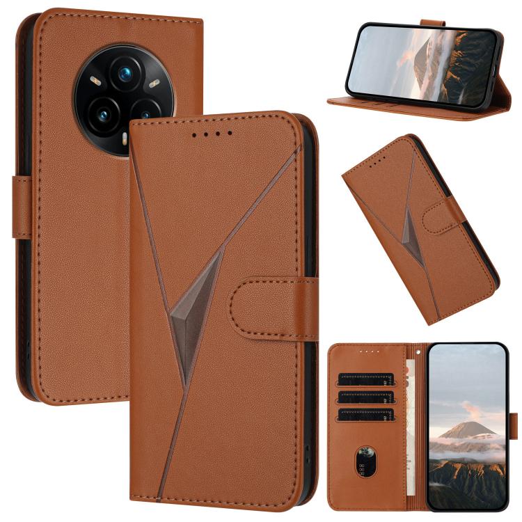 Triangle Pattern Buckle Clasp Leather Phone Case, For Realme C71 India, For Realme 15 5G /  15 Pro 5G, For Realme GT 7 India, For Realme 14 / P3 5G Global, For Realme P3 Ultra 5G, For Realme P3 Pro, For Realme 14 Pro+, For Realme 14 Pro                ...