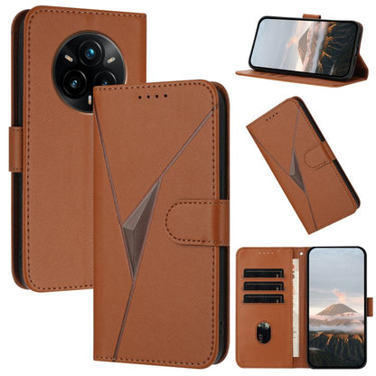 Triangle Pattern Buckle Clasp Leather Phone Case, For Realme C71 India, For Realme 15 5G /  15 Pro 5G, For Realme GT 7 India, For Realme 14 / P3 5G Global, For Realme P3 Ultra 5G, For Realme P3 Pro, For Realme 14 Pro+, For Realme 14 Pro                ...