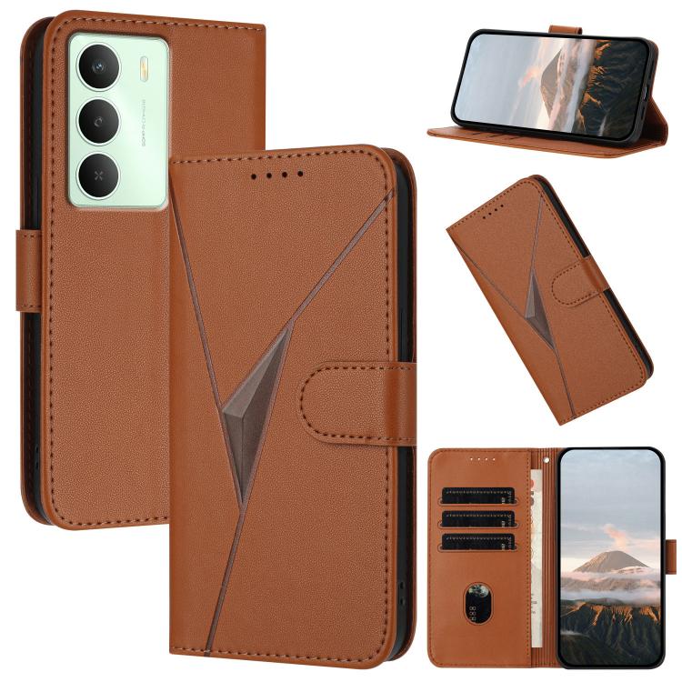 Triangle Pattern Buckle Clasp Leather Phone Case, For Realme C71 India, For Realme 15 5G /  15 Pro 5G, For Realme GT 7 India, For Realme 14 / P3 5G Global, For Realme P3 Ultra 5G, For Realme P3 Pro, For Realme 14 Pro+, For Realme 14 Pro                ...