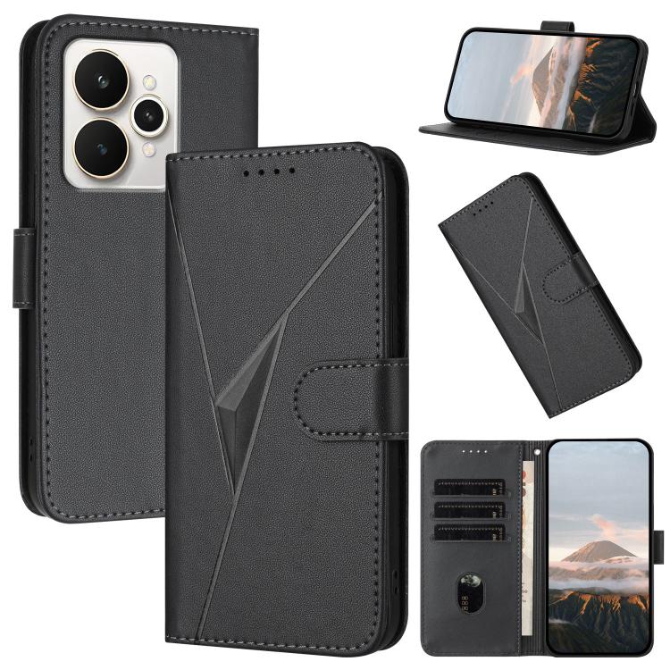 Triangle Pattern Buckle Clasp Leather Phone Case, For Realme C71 India, For Realme 15 5G /  15 Pro 5G, For Realme GT 7 India, For Realme 14 / P3 5G Global, For Realme P3 Ultra 5G, For Realme P3 Pro, For Realme 14 Pro+, For Realme 14 Pro                ...