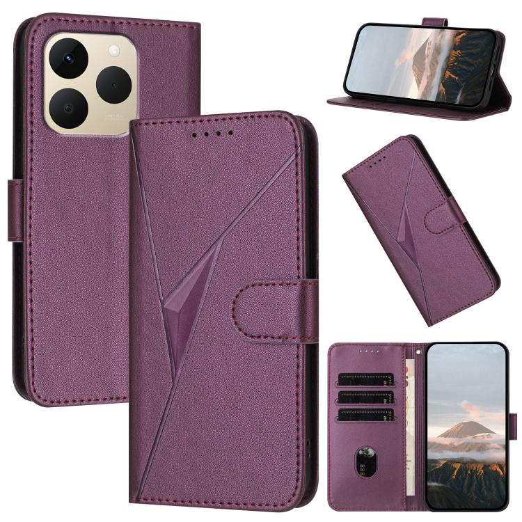 Triangle Pattern Buckle Clasp Leather Phone Case, For Realme 16T 5G, For Realme C100 4G, For Realme P4 Power 5G, For Realme Note 80 4G, For Realme Neo8 5G, For Realme 16 5G, For Realme 16 Pro+ 5G Global, For Realme 16 Pro 5G Global                     ...