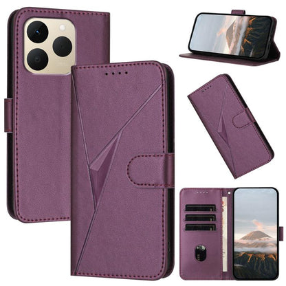 Triangle Pattern Buckle Clasp Leather Phone Case, For Realme 16T 5G, For Realme C100 4G, For Realme P4 Power 5G, For Realme Note 80 4G, For Realme Neo8 5G, For Realme 16 5G, For Realme 16 Pro+ 5G Global, For Realme 16 Pro 5G Global                     ...
