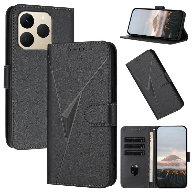 Triangle Pattern Buckle Clasp Leather Phone Case, For Realme 16T 5G, For Realme C100 4G, For Realme P4 Power 5G, For Realme Note 80 4G, For Realme Neo8 5G, For Realme 16 5G, For Realme 16 Pro+ 5G Global, For Realme 16 Pro 5G Global                     ...