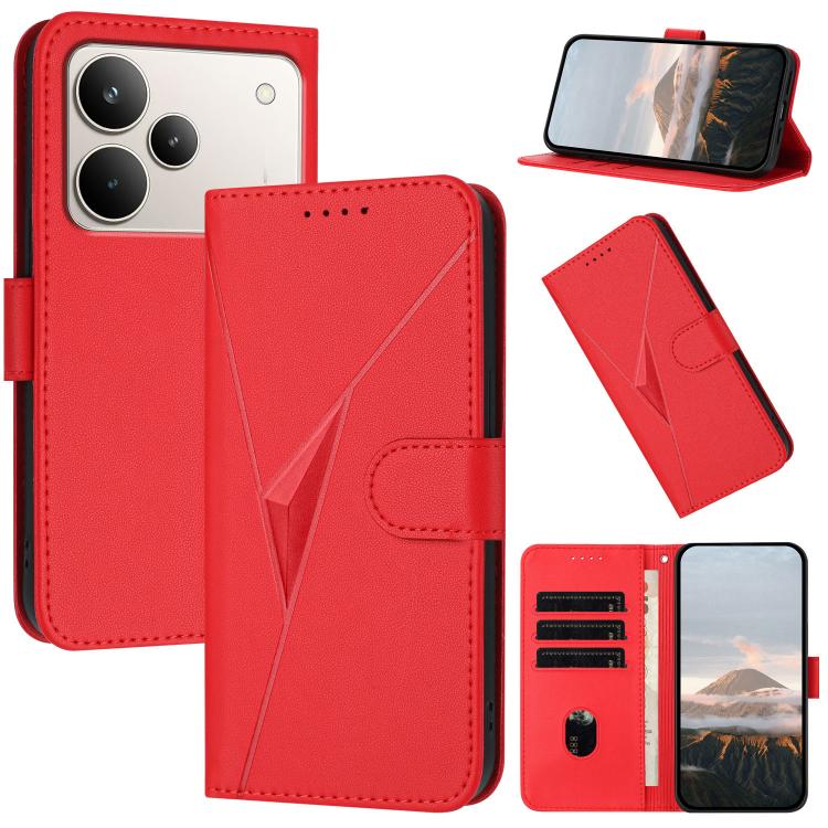 Triangle Pattern Buckle Clasp Leather Phone Case, For Realme 16T 5G, For Realme C100 4G, For Realme P4 Power 5G, For Realme Note 80 4G, For Realme Neo8 5G, For Realme 16 5G, For Realme 16 Pro+ 5G Global, For Realme 16 Pro 5G Global                     ...
