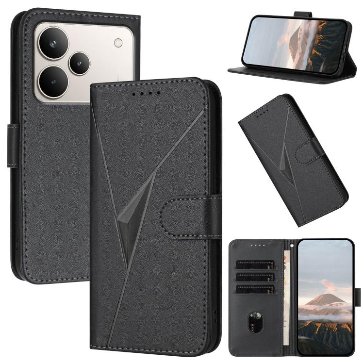 Triangle Pattern Buckle Clasp Leather Phone Case, For Realme 16T 5G, For Realme C100 4G, For Realme P4 Power 5G, For Realme Note 80 4G, For Realme Neo8 5G, For Realme 16 5G, For Realme 16 Pro+ 5G Global, For Realme 16 Pro 5G Global                     ...
