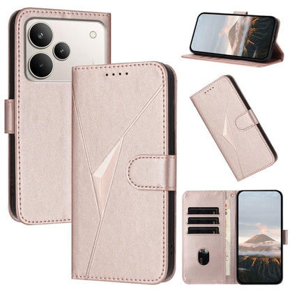 Triangle Pattern Buckle Clasp Leather Phone Case, For Realme 16T 5G, For Realme C100 4G, For Realme P4 Power 5G, For Realme Note 80 4G, For Realme Neo8 5G, For Realme 16 5G, For Realme 16 Pro+ 5G Global, For Realme 16 Pro 5G Global                     ...