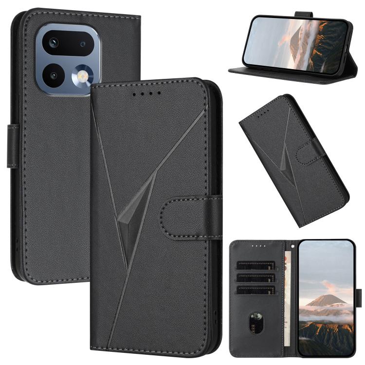 Triangle Pattern Buckle Clasp Leather Phone Case, For Realme 16T 5G, For Realme C100 4G, For Realme P4 Power 5G, For Realme Note 80 4G, For Realme Neo8 5G, For Realme 16 5G, For Realme 16 Pro+ 5G Global, For Realme 16 Pro 5G Global                     ...