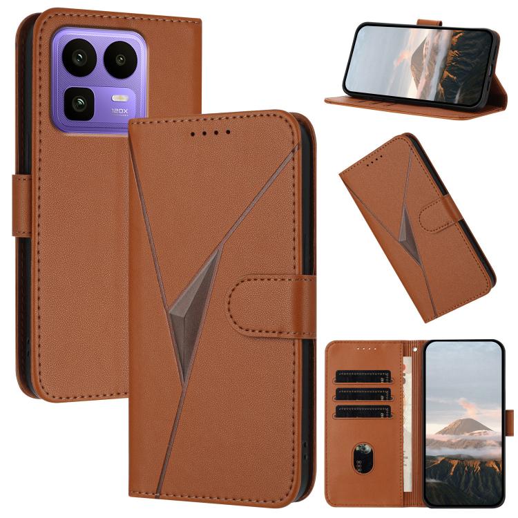Triangle Pattern Buckle Clasp Leather Phone Case, For Realme 16T 5G, For Realme C100 4G, For Realme P4 Power 5G, For Realme Note 80 4G, For Realme Neo8 5G, For Realme 16 5G, For Realme 16 Pro+ 5G Global, For Realme 16 Pro 5G Global                     ...