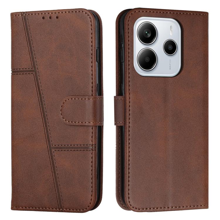 Coque de téléphone en cuir avec boucle texturée de veau, pour Redmi Note 14 Pro 5G Global, pour Redmi Turbo 4 / Xiaomi Poco X7 Pro, pour Redmi K80 / K80 Pro, pour Redmi Note 14 4G 163.25mm, pour Redmi Note 14 5G Global