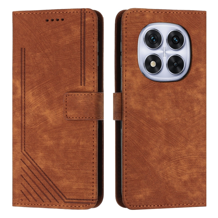 Skin Feel Stripe Pattern Leather Phone Case with Lanyard, For Redmi 15a 5G, For Redmi A7 Pro 4G 171mm, For Redmi Turbo 5 Max / Poco X8 Pro Max 5G, For Redmi Turbo 5 / Poco X8 Pro 5G, For Redmi Note 15 Pro+ 5G Global 163.3mm                             ...