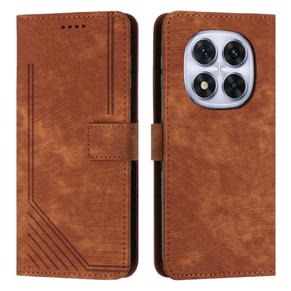 Skin Feel Stripe Pattern Leather Phone Case with Lanyard, For Redmi 15a 5G, For Redmi A7 Pro 4G 171mm, For Redmi Turbo 5 Max / Poco X8 Pro Max 5G, For Redmi Turbo 5 / Poco X8 Pro 5G, For Redmi Note 15 Pro+ 5G Global 163.3mm                             ...