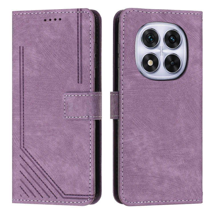 Skin Feel Stripe Pattern Leather Phone Case with Lanyard, For Redmi 15a 5G, For Redmi A7 Pro 4G 171mm, For Redmi Turbo 5 Max / Poco X8 Pro Max 5G, For Redmi Turbo 5 / Poco X8 Pro 5G, For Redmi Note 15 Pro+ 5G Global 163.3mm                             ...