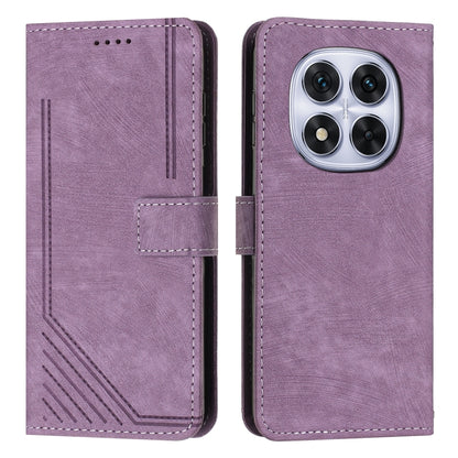 Skin Feel Stripe Pattern Leather Phone Case with Lanyard, For Redmi 15a 5G, For Redmi A7 Pro 4G 171mm, For Redmi Turbo 5 Max / Poco X8 Pro Max 5G, For Redmi Turbo 5 / Poco X8 Pro 5G, For Redmi Note 15 Pro+ 5G Global 163.3mm                             ...