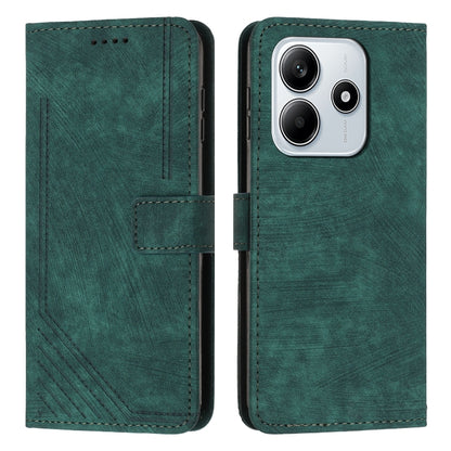 Skin Feel Stripe Pattern Leather Phone Case with Lanyard, For Redmi Turbo 4 / Xiaomi Poco X7 Pro, For Redmi K80 / K80 Pro, For Redmi Note 14 4G 163.25mm, For Redmi Note 14 5G Global