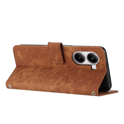 Skin Feel Stripe Pattern Leather Phone Case with Lanyard, For Redmi Turbo 4 / Xiaomi Poco X7 Pro, For Redmi K80 / K80 Pro, For Redmi Note 14 4G 163.25mm, For Redmi Note 14 5G Global
