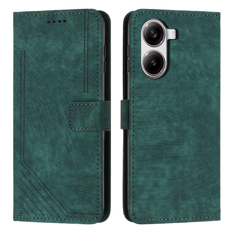 Skin Feel Stripe Pattern Leather Phone Case with Lanyard, For Redmi Turbo 4 / Xiaomi Poco X7 Pro, For Redmi K80 / K80 Pro, For Redmi Note 14 4G 163.25mm, For Redmi Note 14 5G Global
