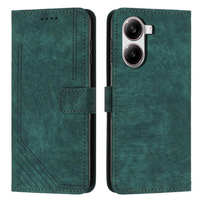 Skin Feel Stripe Pattern Leather Phone Case with Lanyard, For Redmi Turbo 4 / Xiaomi Poco X7 Pro, For Redmi K80 / K80 Pro, For Redmi Note 14 4G 163.25mm, For Redmi Note 14 5G Global